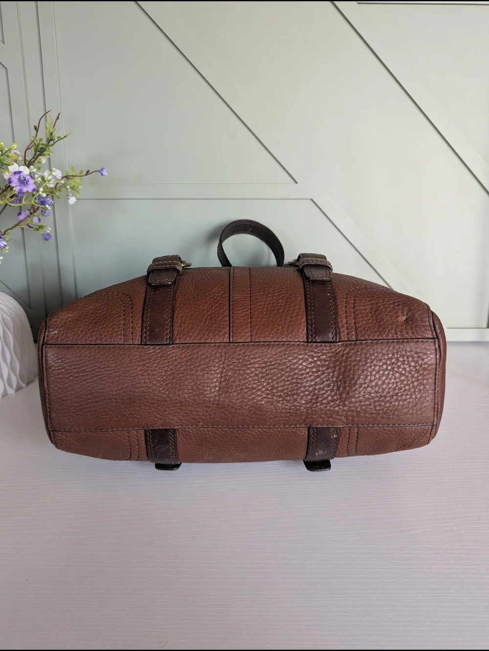 Coach Brown Pebbled Leather Shoulder Bag